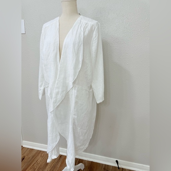 Coldwater Creek 100% linen drape open jacket size 1X Lagenlook NWT - Picture 4 of 9